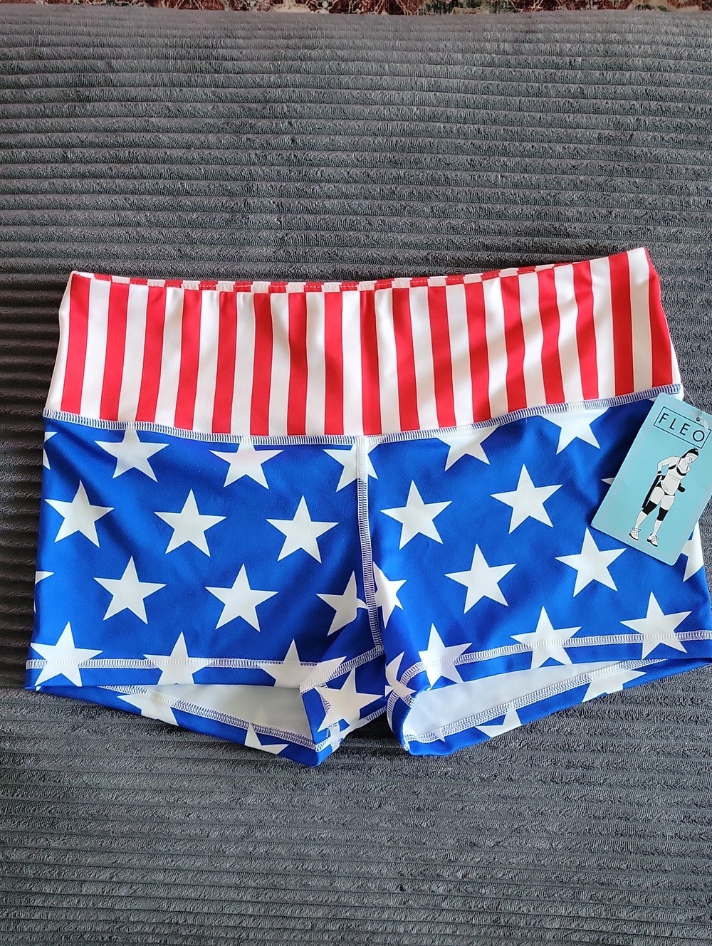 NWT Fleo Power High Rise Stars & Stripes Shorts XL NWT